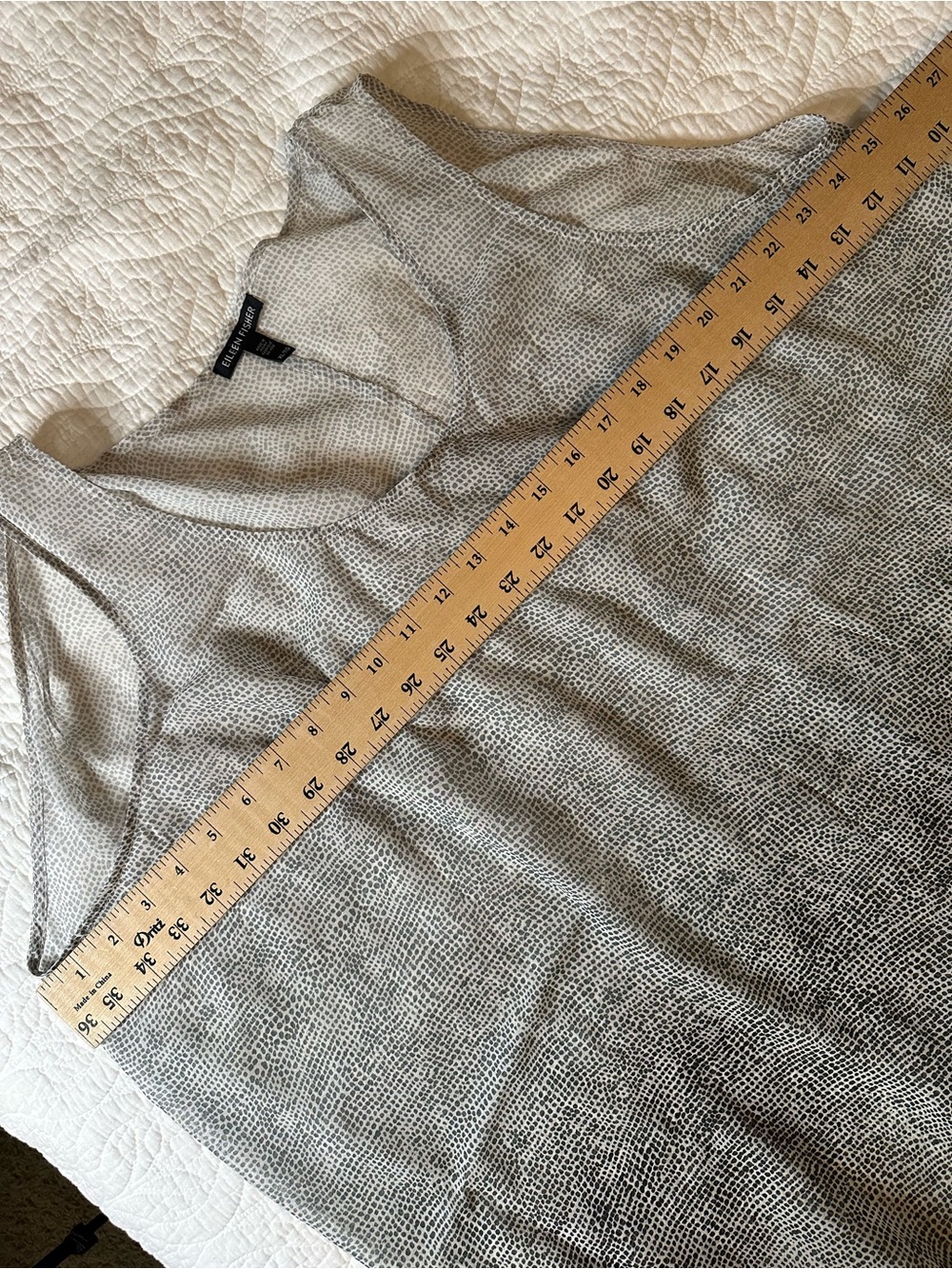 Eileen Fisher Asymmetric Hem Sheer Silk Tank Top XL - Picture 4 of 7